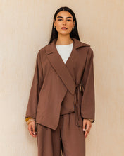 Draped Tailored Set - Brown