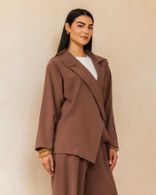 Draped Tailored Set - Brown