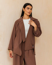Draped Tailored Set - Brown