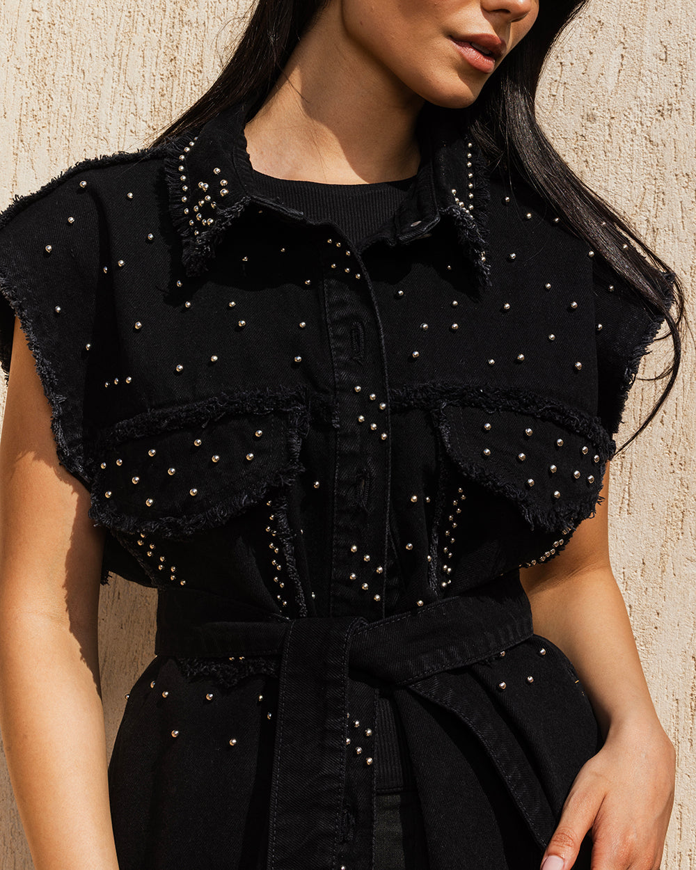 Stud-Storm Denim Vest - Adults
