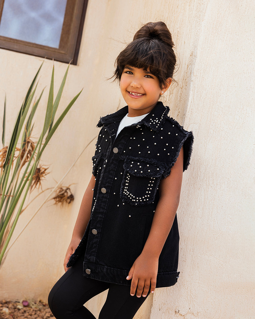 Stud-Storm Denim Vest - Kids
