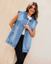 Button Back Denim Vest - Adults