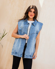 Button Back Denim Vest - Adults