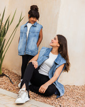 Button Back Denim Vest - Adults