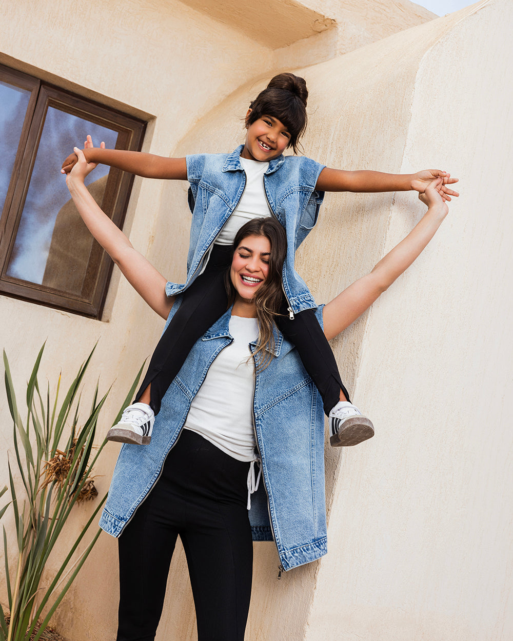 Button Back Denim Vest - Adults
