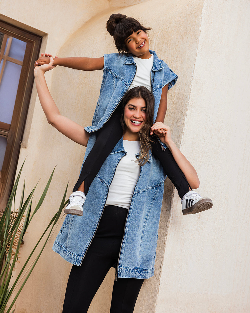 Button Back Denim Vest - Adults