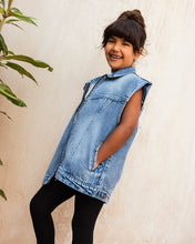 Button Back Denim Vest - Kids