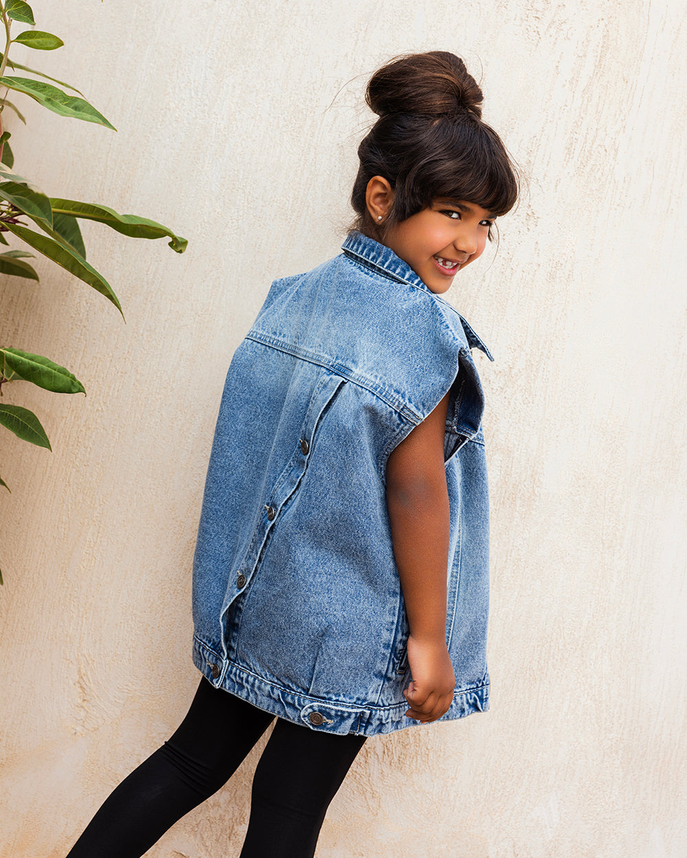 Button Back Denim Vest - Kids