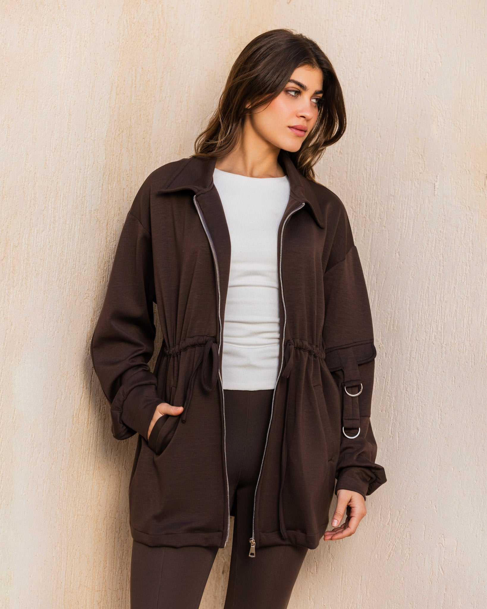 Soft Cinched jacket - Brown