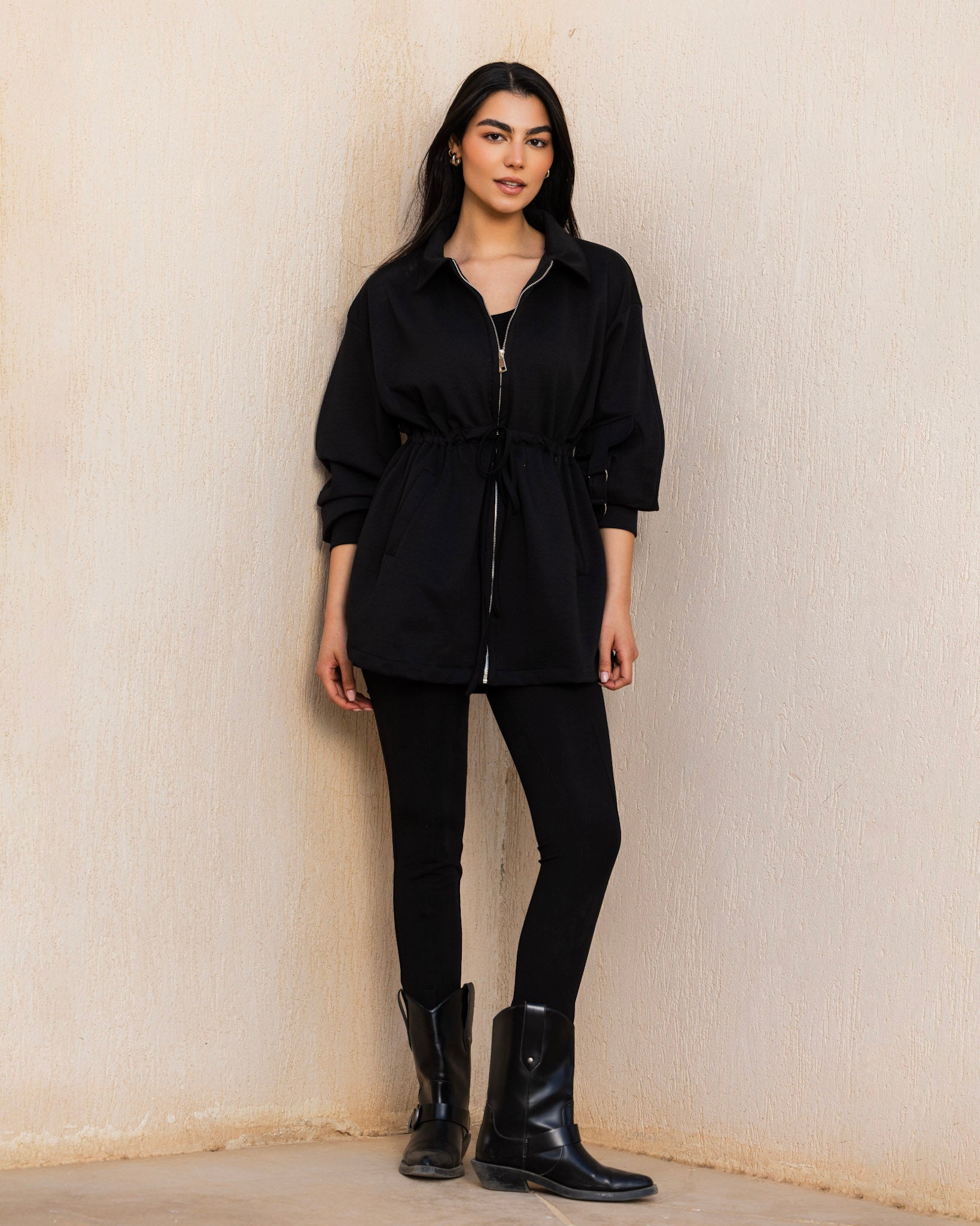 Soft Cinched jacket - Black