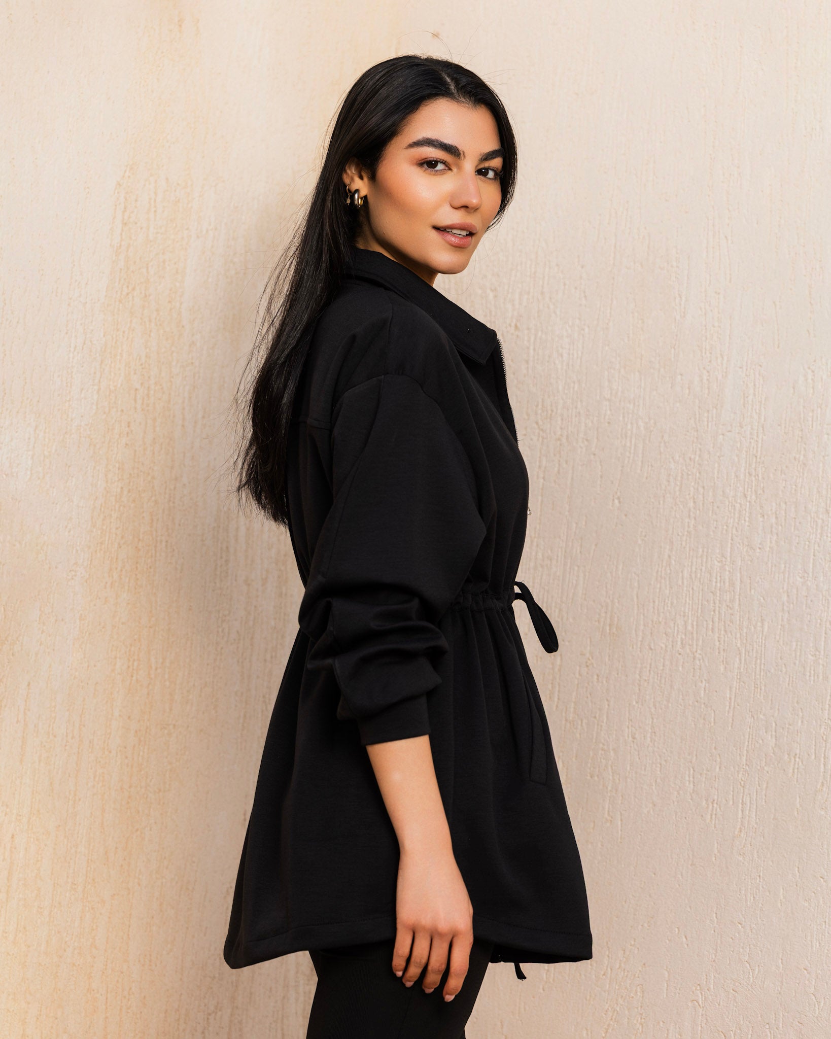 Soft Cinched jacket - Black