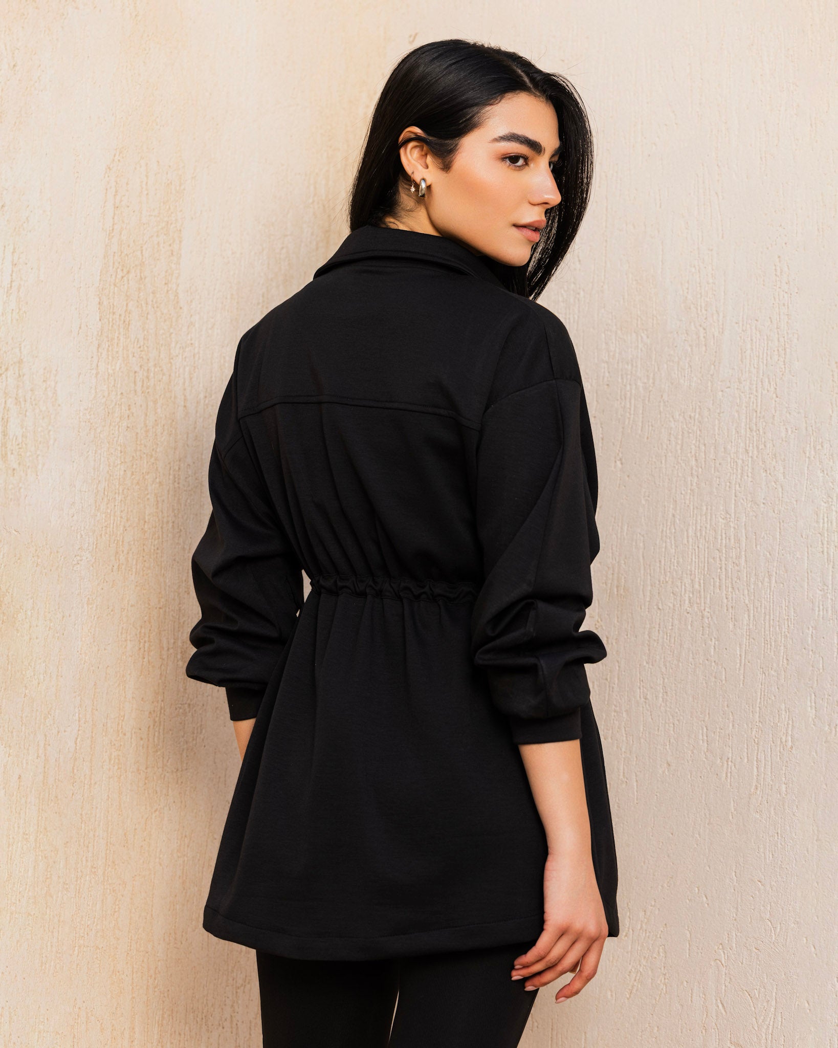 Soft Cinched jacket - Black