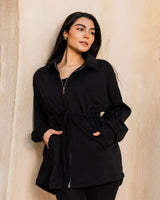 Soft Cinched jacket - Black