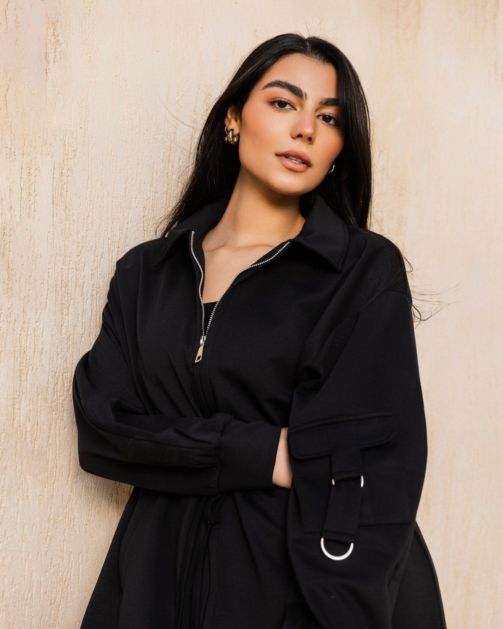 Soft Cinched jacket - Black