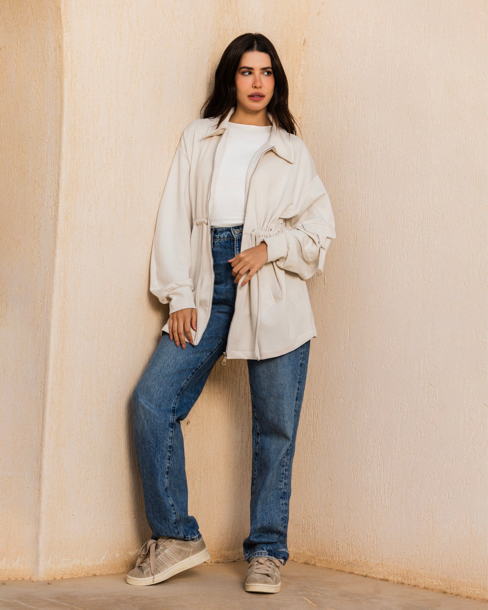 Soft Cinched jacket - Cream