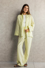 The Cutback Fringe Cardigan - Butter Yellow