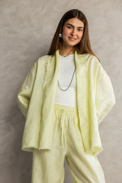 The Cutback Fringe Cardigan - Butter Yellow