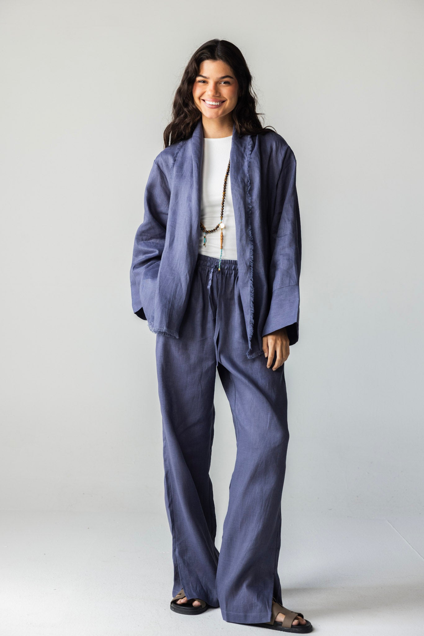 The Cutback Fringe Cardigan - Midnight