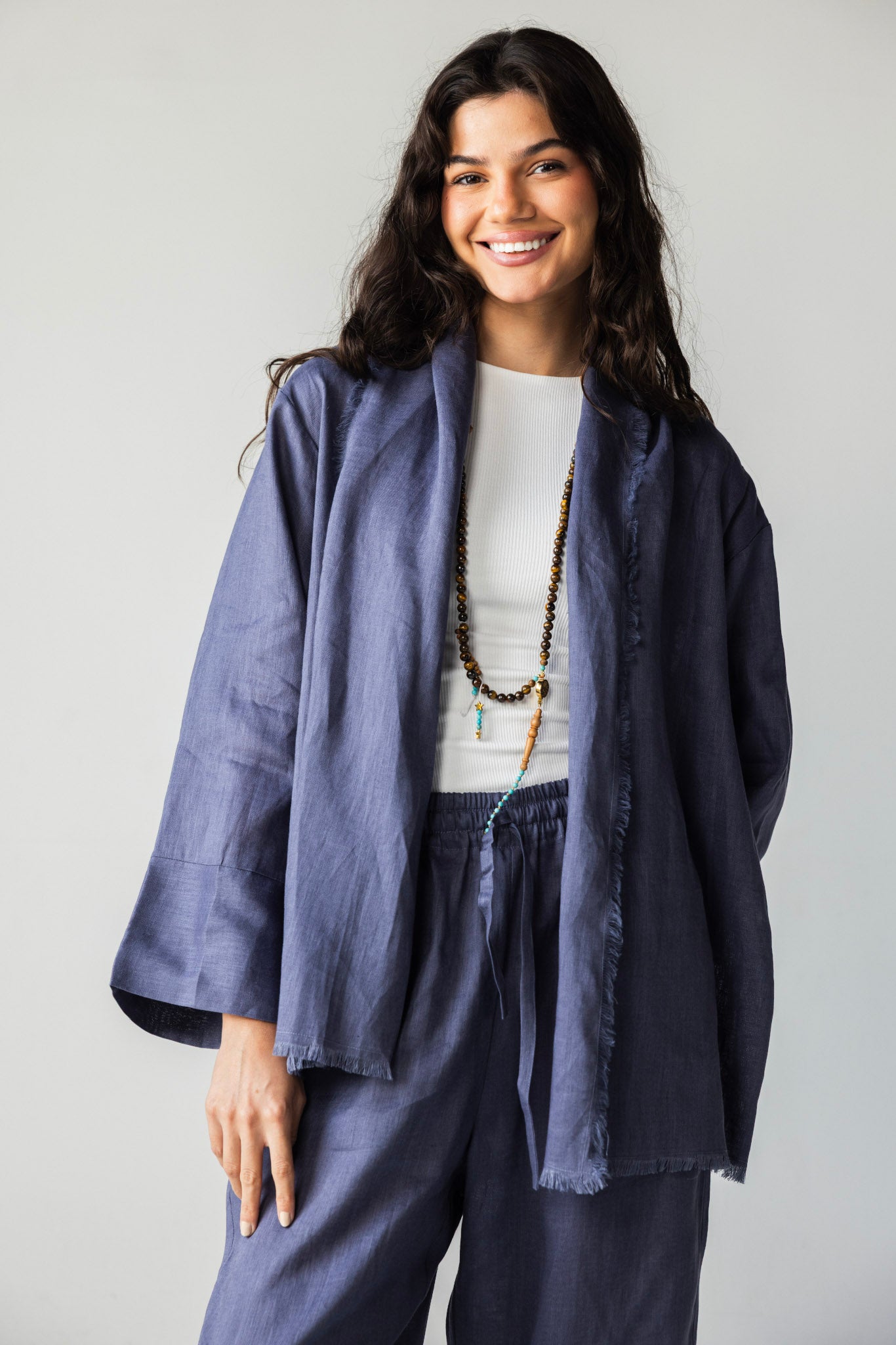 The Cutback Fringe Cardigan - Midnight