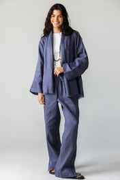 The Cutback Fringe Cardigan - Midnight