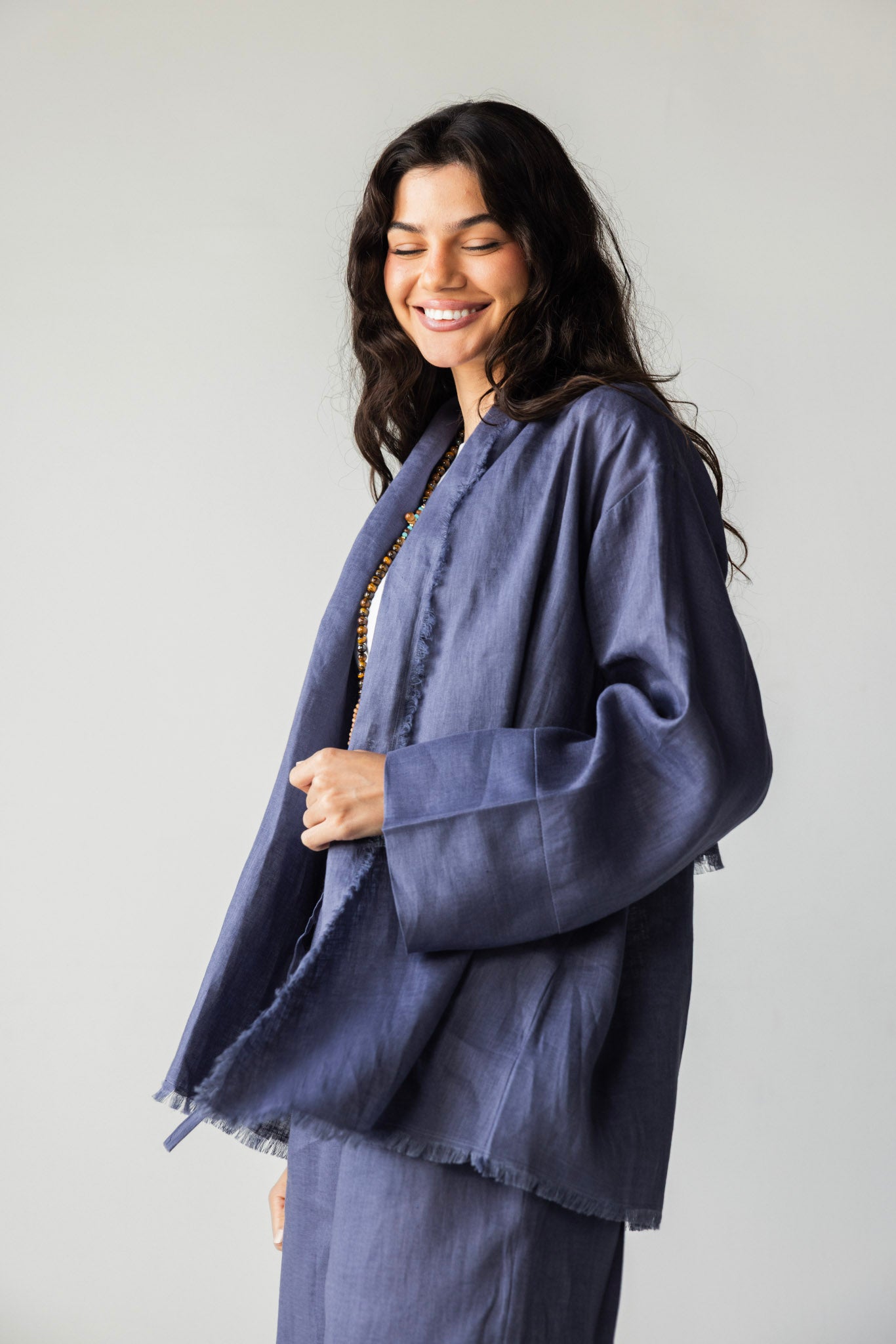 The Cutback Fringe Cardigan - Midnight