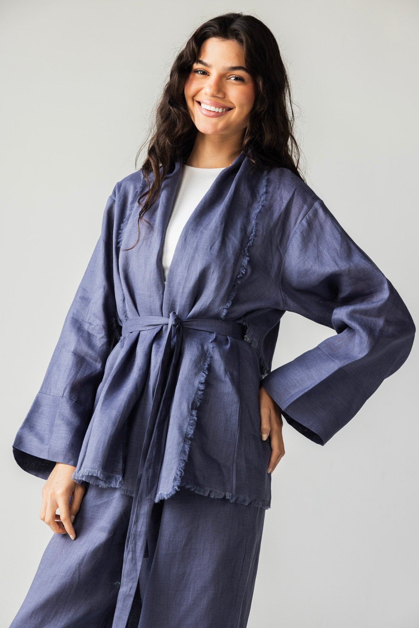 The Cutback Fringe Cardigan - Midnight