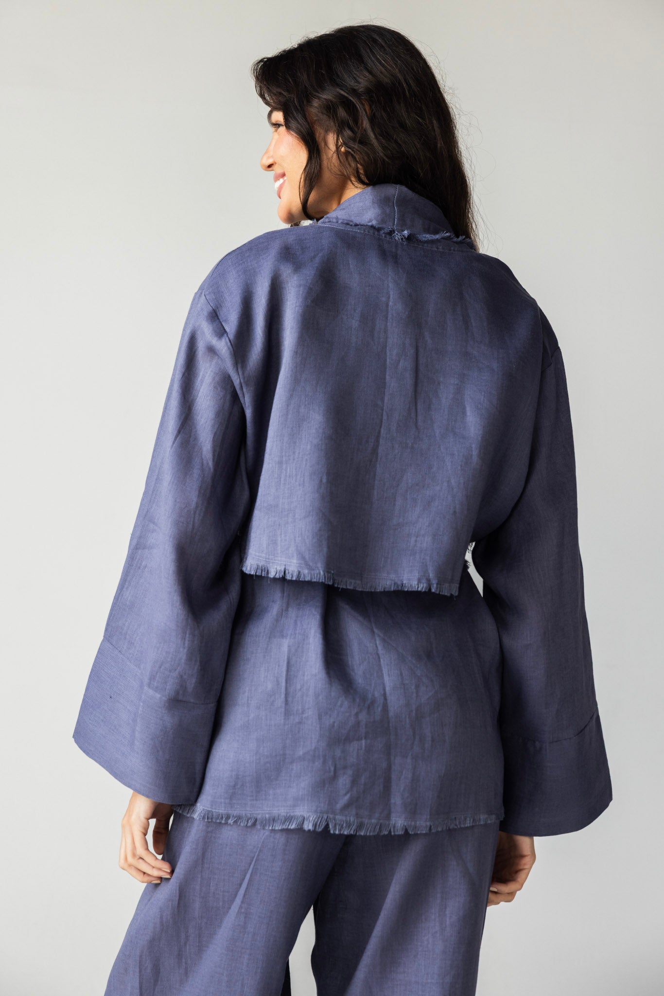 The Cutback Fringe Cardigan - Midnight