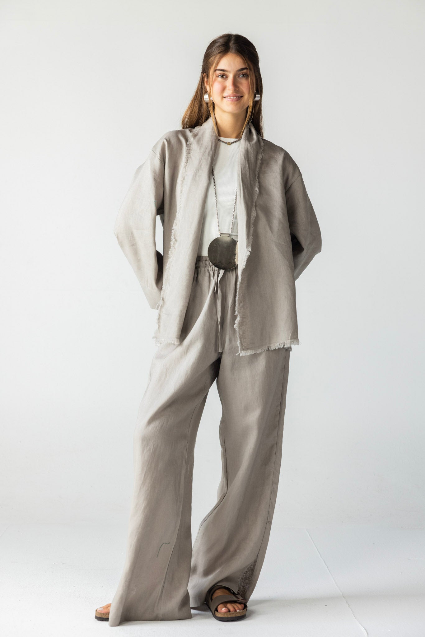 The Cutback Fringe Cardigan - Grayish