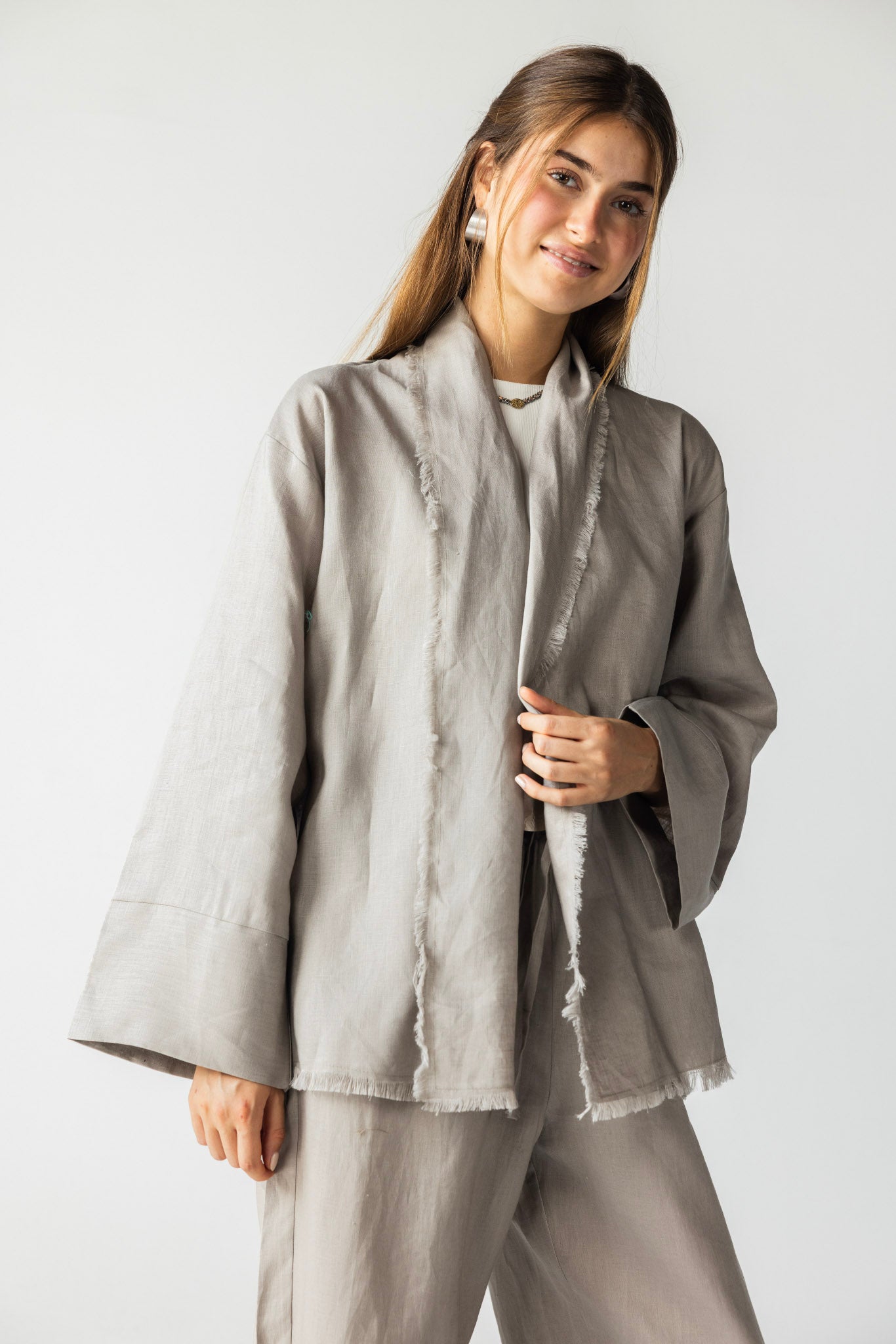 The Cutback Fringe Cardigan - Grayish