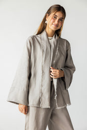 The Cutback Fringe Cardigan - Grayish