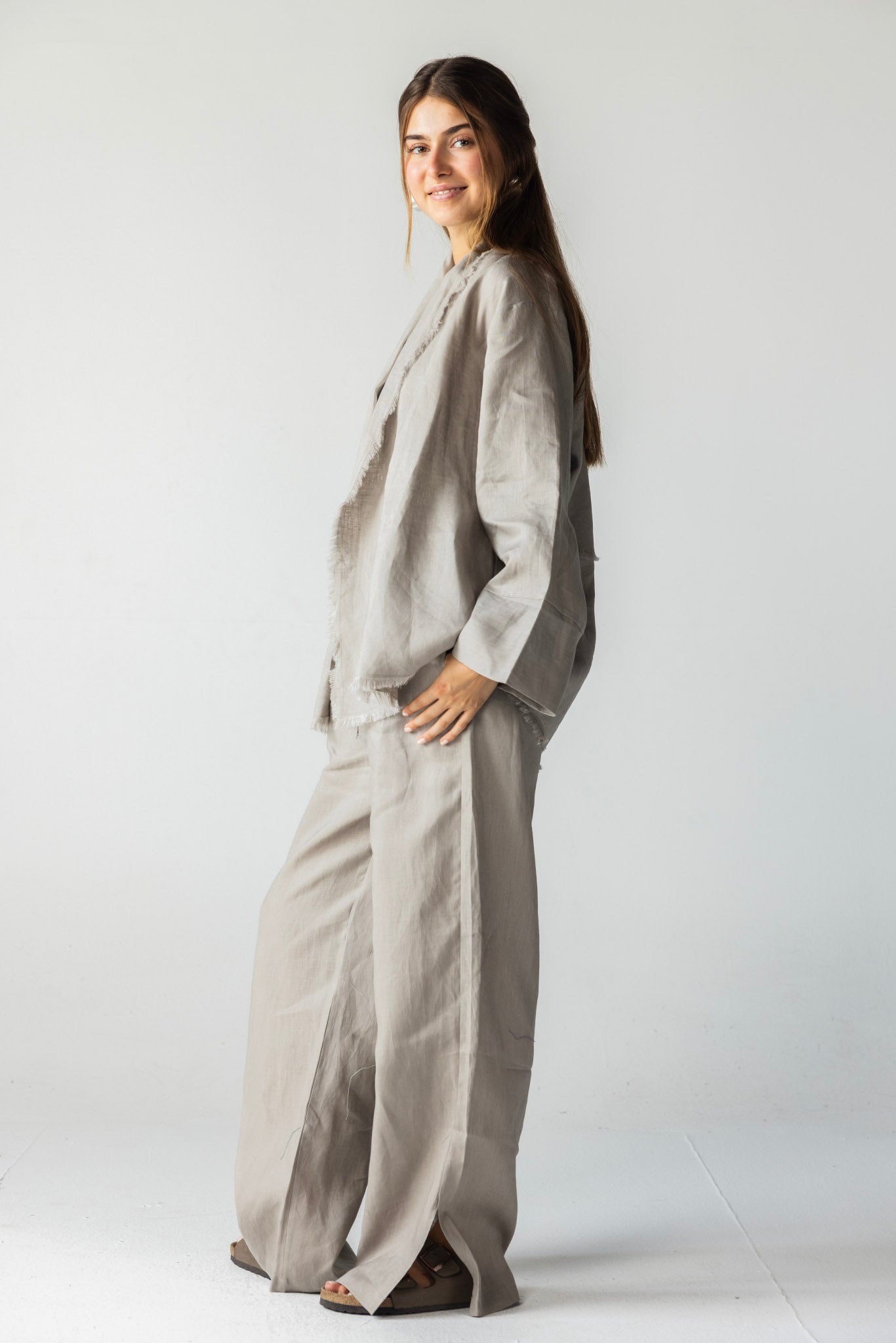 The Cutback Fringe Cardigan - Grayish