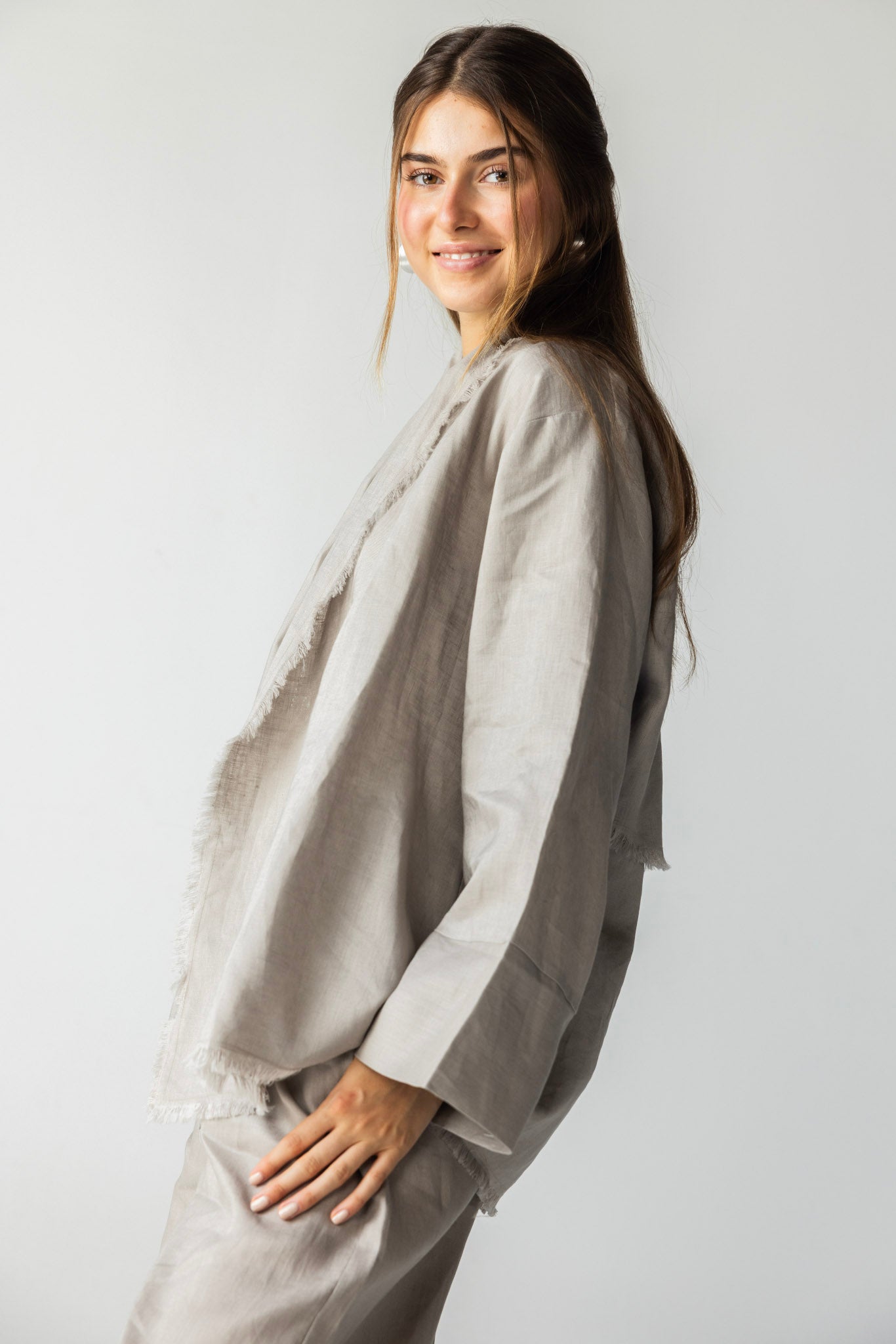 The Cutback Fringe Cardigan - Grayish