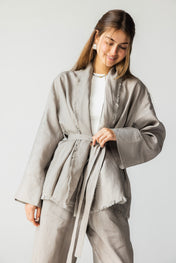 The Cutback Fringe Cardigan - Grayish