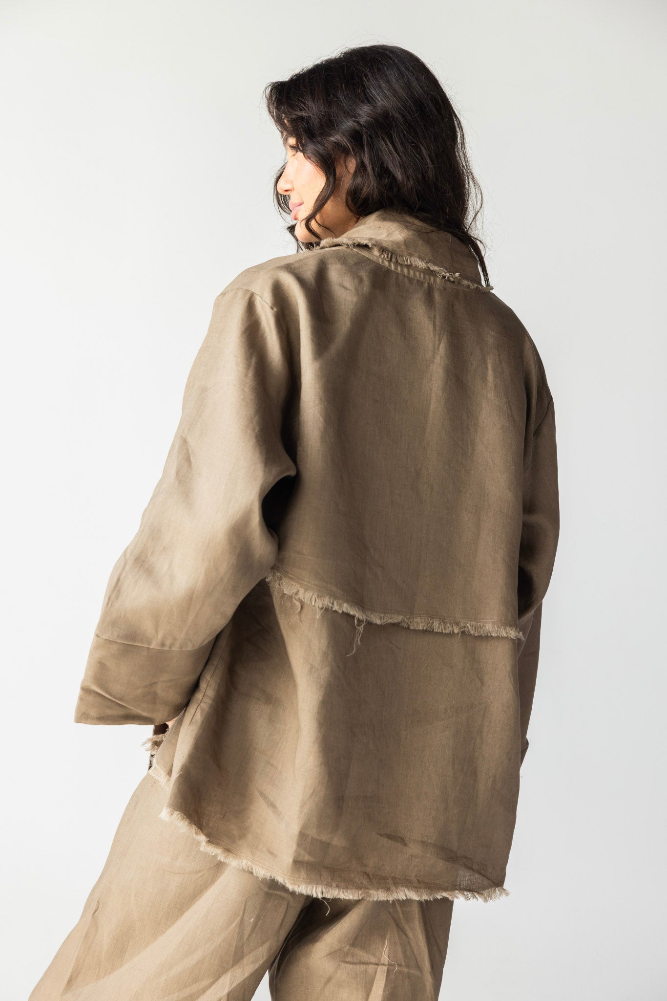 The Cutback Fringe Cardigan - Cafe
