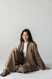 The Cutback Fringe Cardigan - Cafe