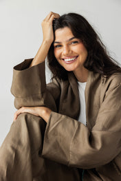 The Cutback Fringe Cardigan - Cafe