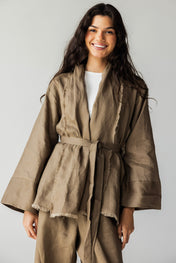 The Cutback Fringe Cardigan - Cafe