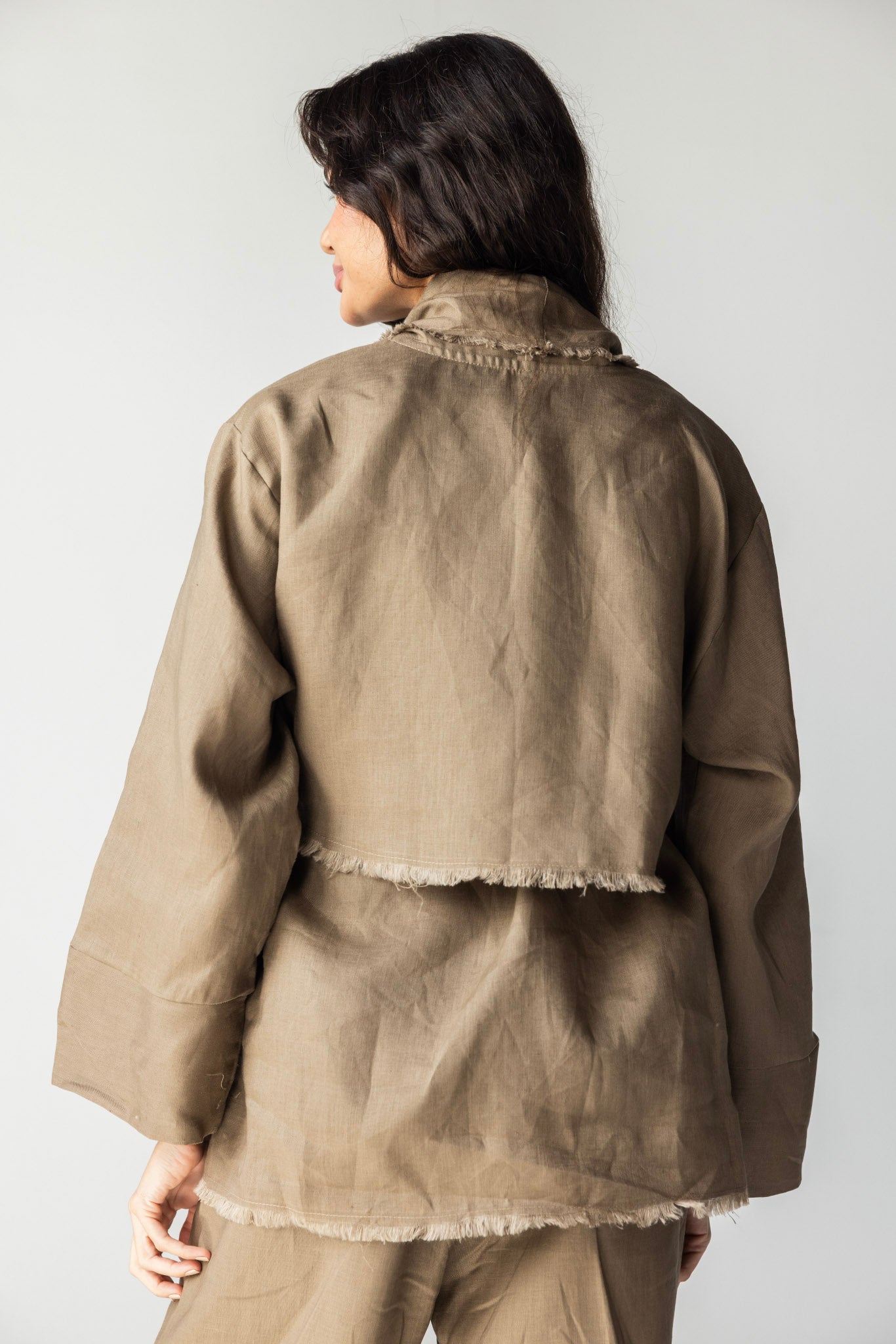 The Cutback Fringe Cardigan - Cafe