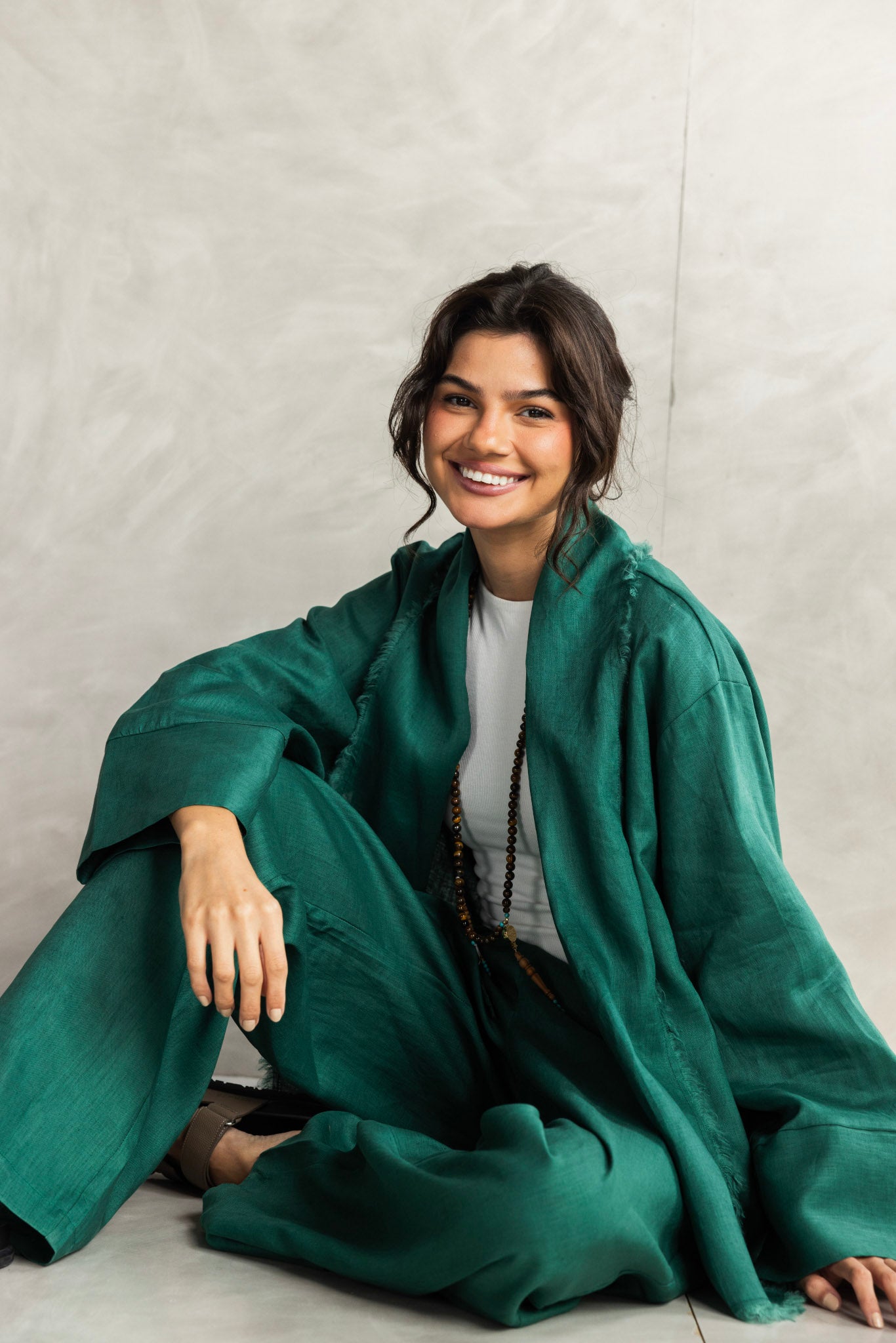 The Cutback Fringe Cardigan - Emerald green