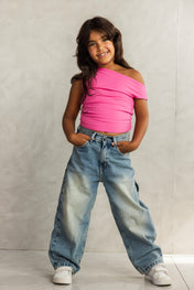 Asymmetric Pink Tank Top - Kids