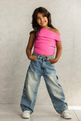 Asymmetric Pink Tank Top - Kids