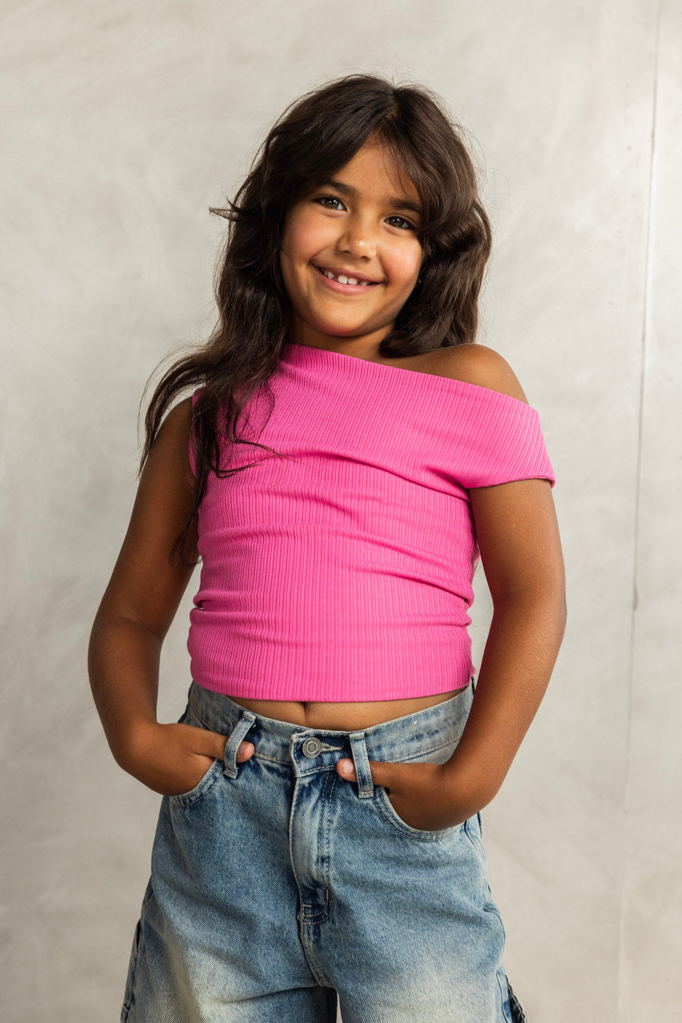 Asymmetric Pink Tank Top - Kids