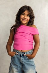 Asymmetric Pink Tank Top - Kids