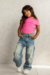 Asymmetric Pink Tank Top - Kids