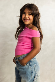 Asymmetric Pink Tank Top - Kids
