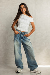 Asymmetric White Tank Top - Kids