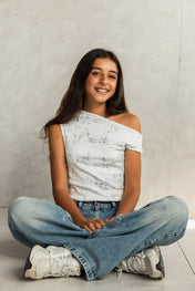 Asymmetric White Tank Top - Kids