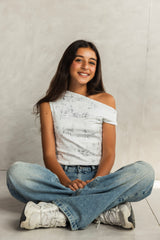 Asymmetric White Tank Top - Kids