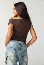 Asymmetric Brown Tank Top - Kids