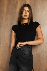 Short Sleeve Black Tank Top - Adults
